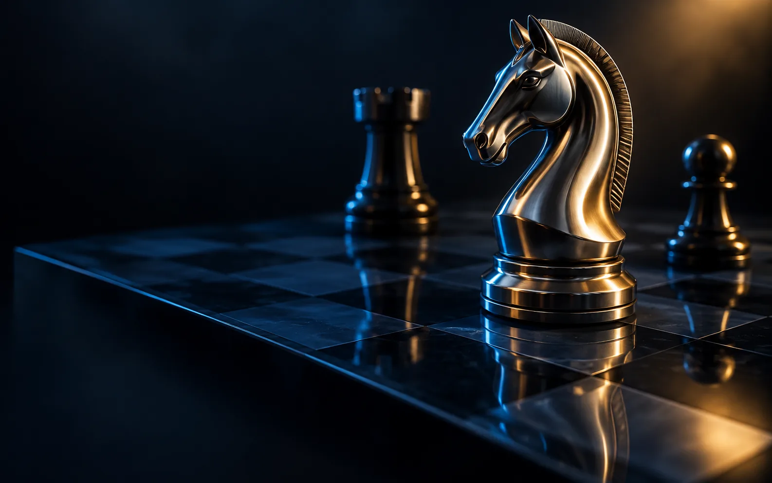 Concept illustration of a polished chess knight